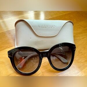 Valentino Black/White Stud Sunglasses